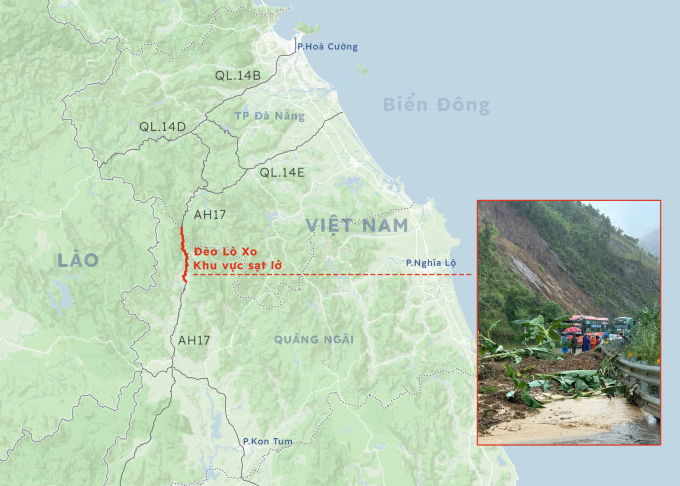 Vị trí khu vực đèo Lò Xo. Đồ họa: Hoàng Khánh