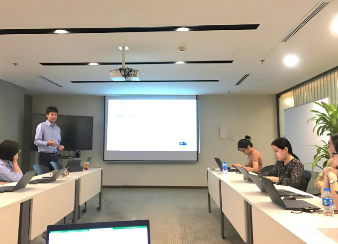 Một buổi đào tạo về RPA tại Nagase Việt Nam. Ảnh: Nagase