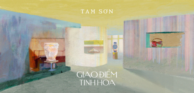 Bức phác thảo không gian triển lãm 20 năm của Tam Sơn - Ảnh: Tam Sơn