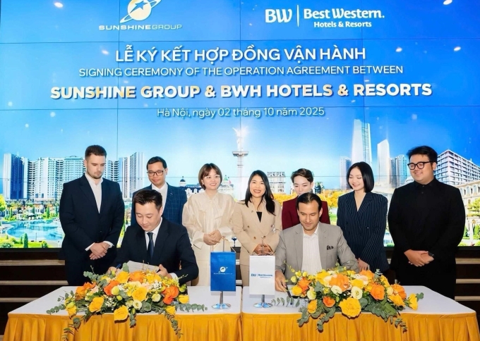 Sunshine Group và BWH Hotels ký hợp tác quản lý vận hành dự án Noble Palace Tay Thang Long. Ảnh: Sunshine Group