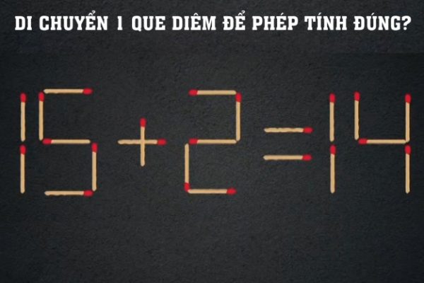 Đố vui IQ: Giải bài toán di chuyển 2 que diêm