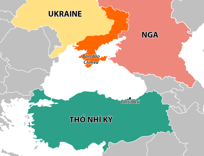 Vị trí thị trấn Carsibasi của Thổ Nhĩ Kỳ. Đồ họa: Wikimedia