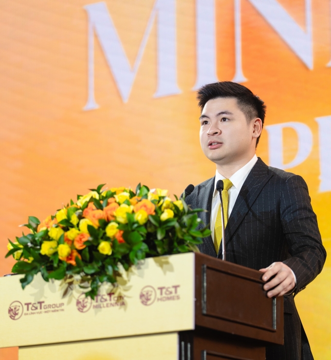 Ông Đỗ Vinh Quang - Chủ tịch Hội đồng quản trị T&T Homes phát biểu tại buổi lễ. Ảnh: T&T Group