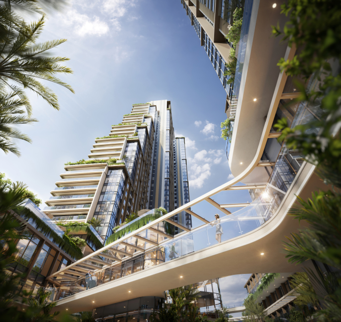 Kiến trúc giật cấp tối ưu góc nhìn tại dự án. Ảnh: BIM Land