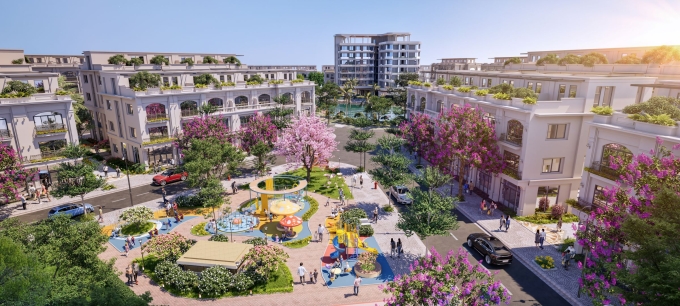 Phối cảnh quần thể tiện ích của đô thị The Gateway City tại xã Ân Thi. Ảnh: CĐT