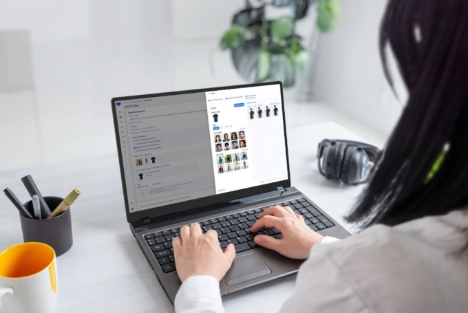 AI tạo nhiều hình sản phẩm với người mẫu mặc từ ảnh gốc. Ảnh: Lazada