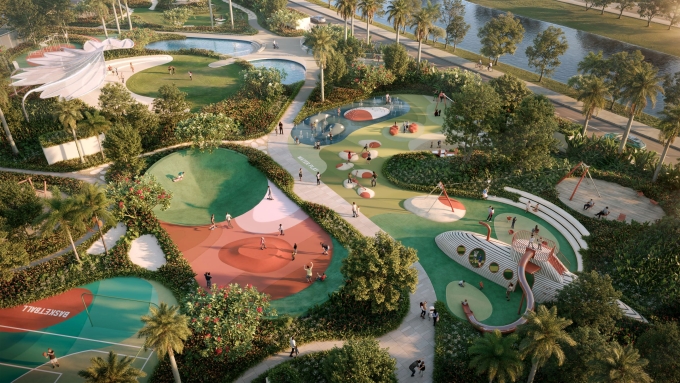 Hệ 86 tiện ích tại The Palma và công viên The Foresta tại dự án. Ảnh: Masterise Homes