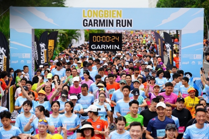 Sự kiện kết hợp với Long Biên Marathon 2024. Ảnh: Garmin Việt Nam