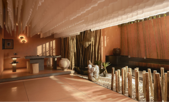 Tầng hầm trải nghiệm bên trong một căn biệt thự mẫu. Ảnh: Ecopark