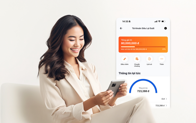 Người dùng trải nghiệm tài khoản Siêu Lợi Suất VIB. Ảnh: VIB
