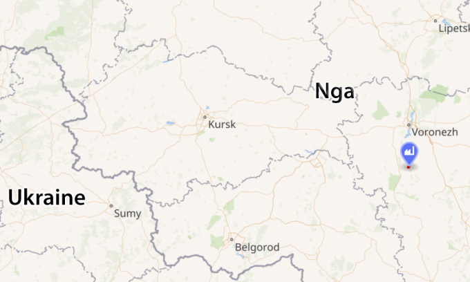 Vị trí nhà máy Novovoronezh (chấm xanh). Đồ họa: RYV