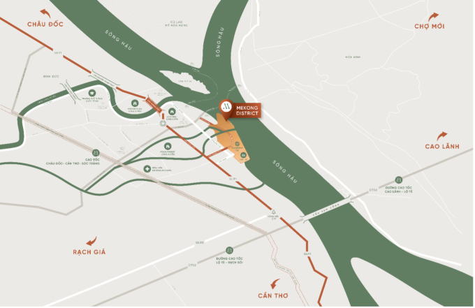 Vị trí kết nối tiện ích thuận tiện của khu đô thị. Ảnh: N.H.O