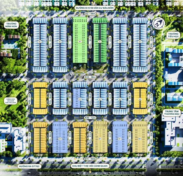 Quy hoạch khu đô thị Phước Đông. Ảnh: Minh Phú Land