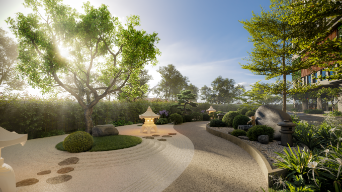 Không gian xanh bên trong dự án. Ảnh: Fresia Riverside