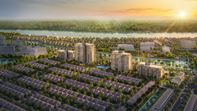 Khu căn hộ Solaria Rise nằm trong khu đô thị Waterpoint, 355 ha. Ảnh: Nam Long