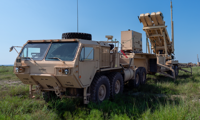 Xe bệ phóng của tổ hợp Patriot tại căn cứ Cavazos ở bang Texas, Mỹ hồi tháng 9. Ảnh: US Army