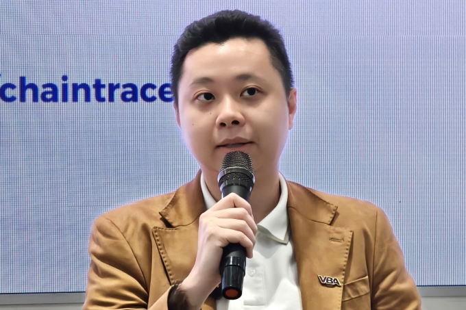 Trần Huyền Dinh, chủ nhiệm dự án ChainTracer - đơn vị tham gia truy vết dòng tiền số trong vụ án AntEx liên quan tới Shark Bình. Ảnh: Trọng Đạt