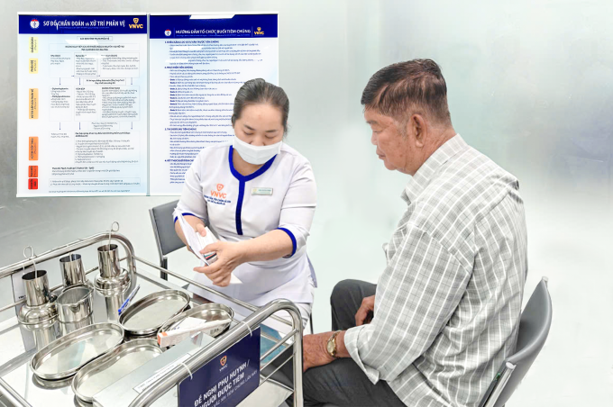 Người cao tuổi tiêm vaccine RSV và cúm phòng bệnh tại Trung tâm VNVC Bình Minh, phường Cái Vồn, Vĩnh Long. Ảnh: Mộc Thảo