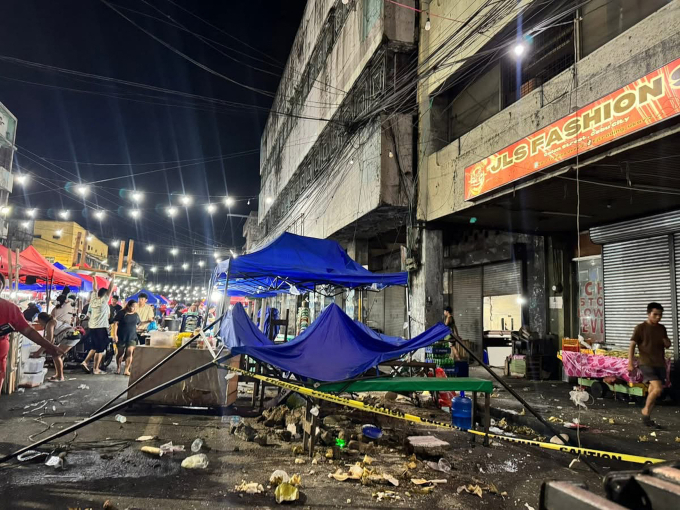 Khung cảnh hỗn loạn ở Cebu sau động đất. Ảnh: AFP