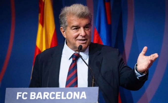 Chủ tịch Joan Laporta ủng hộ kế hoạch đưa trận đấu của Barca sang Mỹ. Ảnh: FC Barcelona
