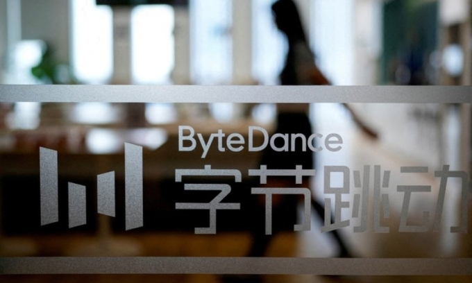 Logo ByteDance tại văn phòng công ty ở Thượng Hải. Ảnh: Reuters