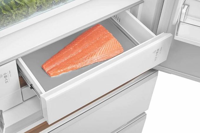 Ngăn Cooling Zone bảo quản thịt cá thông minh. Ảnh: Toshiba