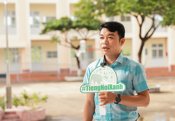 Thầy Nguyễn Hoài Thanh chia sẻ về cuộc thi. Ảnh: Vingroup