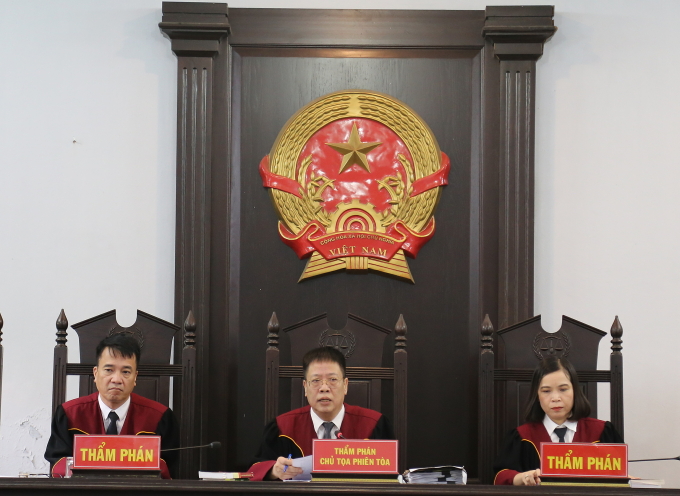 HĐXX phiên phúc thẩm do thẩm phán Phạm Ngọc Thành làm chủ tọa. Ảnh: Danh Lam
