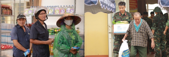 Bà con đến siêu thị thuộc gia đình chính sách, hộ nghèo, cận nghèo và hoàn cảnh khó khăn. Ảnh: Việt Trung