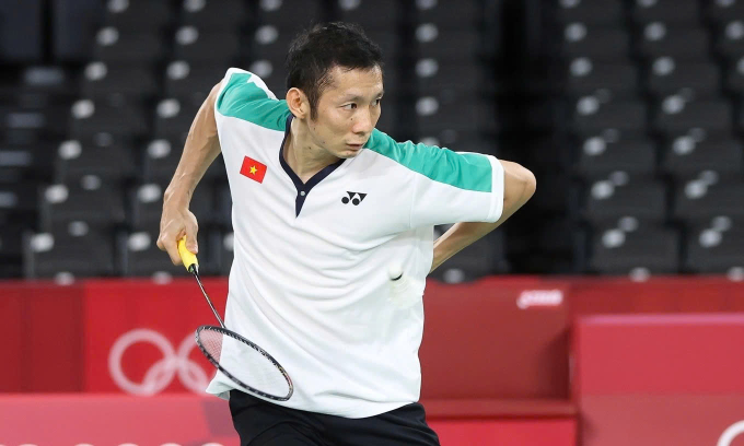 Tiến Minh thi đấu tại Olympic Tokyo, Nhật Bản năm 2021. Ảnh: BWF