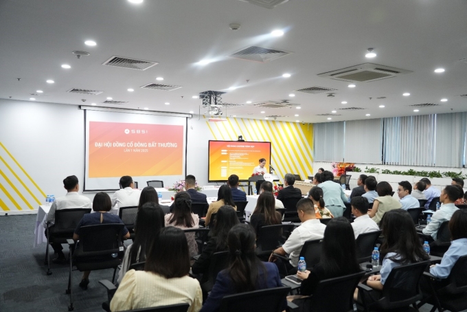 Đại hội đồng cổ đông bất thường của SBSI diễn ra sáng ngày 14/10. Ảnh: SBSI
