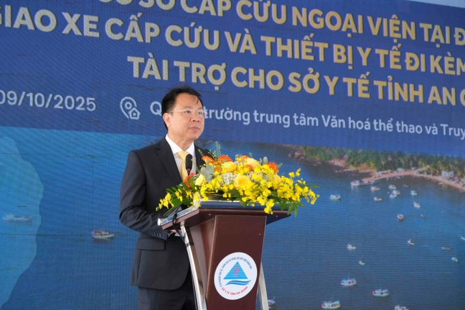 PGS.TS.BS Trần Quang Hiền, Tỉnh ủy viên, Giám đốc Sở Y tế tỉnh An Giang chia sẻ tại sự kiện. Ảnh: Vingroup