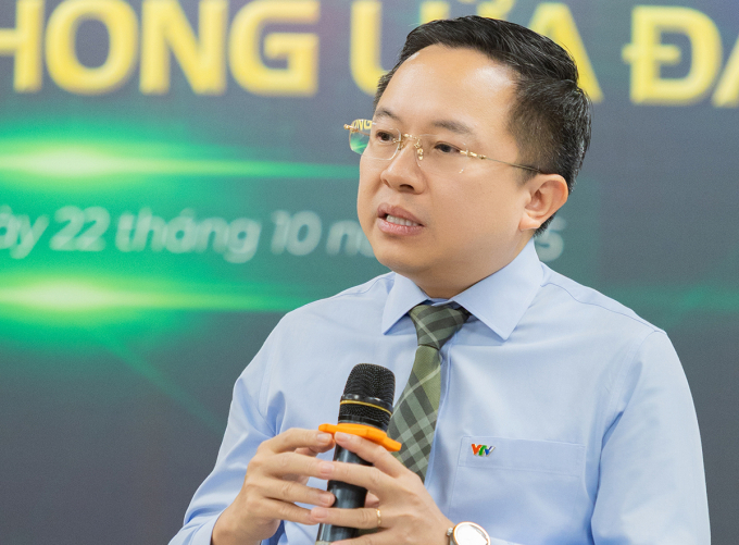 Ông Từ Lương, Giám đốc VTV9 phát biểu trong buổi lễ. Ảnh: Nhật Vy