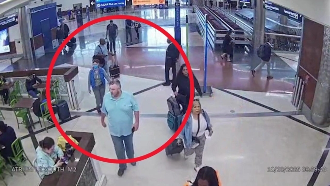 Nghi phạm Billy Joe Cagle tại sân bay Hartsfield-Jackson Atlanta. Ảnh: Atlanta Police Department