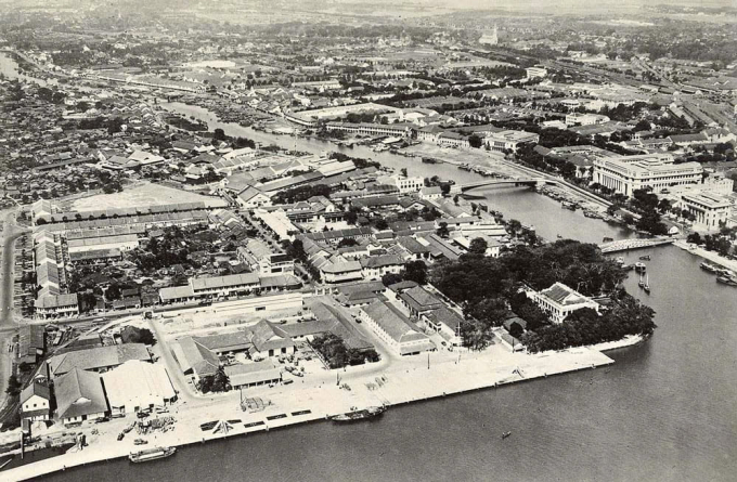 Toàn cảnh bến tàu Khánh Hội năm 1930. Ảnh: Tư liệu Thư viện Quốc gia Pháp