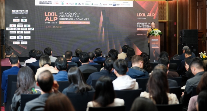 KTS Hoàng Thúc Hào - Phó chủ tịch Hội Kiến trúc sư Việt Nam phát biểu tại sự kiện. Ảnh: Lixil Việt Nam