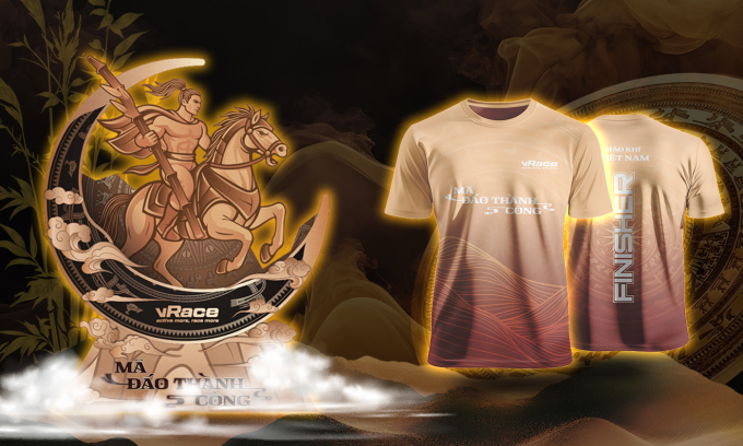 Thiết kế vật phẩm áo và huy chương giải chạy. Ảnh: vRace