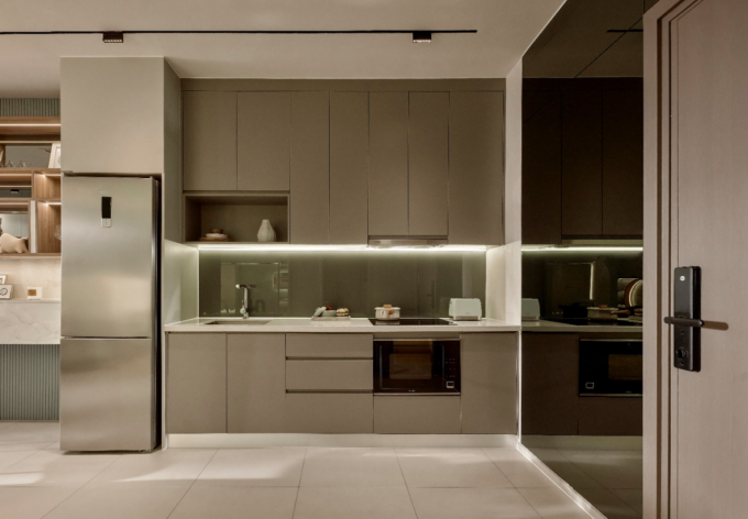 Căn hộ bàn giao thiết bị đến từ thương hiệu cao cấp như gỗ An Cường, Hafele, Toshiba, Yale... Ảnh: TT Capital