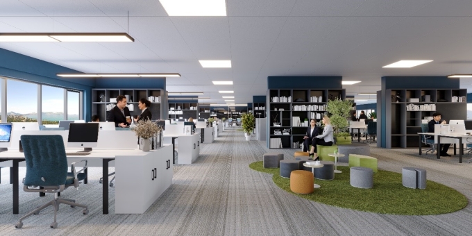 Phối cảnh bên trong văn phòng cho thuê dự án TTC Plaza Đà Nẵng. Ảnh: TTC Land