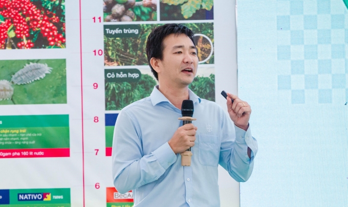 Ông Nguyễn Minh Hưng, Quản lý ngành hàng Cà phê của Bayer Việt Nam phát biểu tại sự kiện. Ảnh: Lê Minh