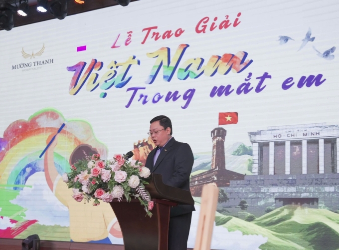 Đại diện Tập đoàn Mường Thanh phát biểu tại Lễ trao giải. Ảnh: Mường Thanh