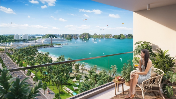 Tầm nhìn hướng thẳng vịnh Hạ Long từ căn hộ Sun Centro Town. Ảnh: Sun Property