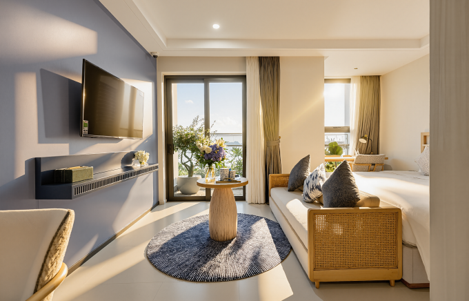 Căn hộ mẫu một phòng ngủ đa năng Sun Centro Town. Ảnh: Ánh Dương