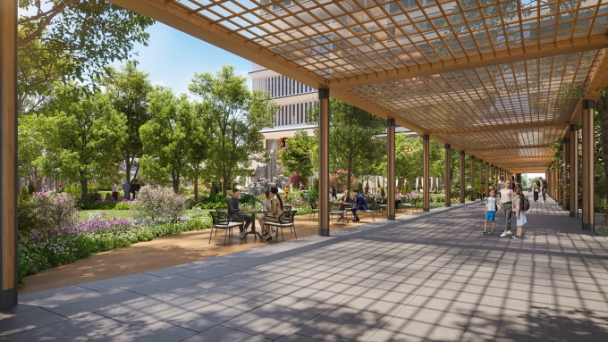 Sun Feliza Suites dành hơn 11.000 m2 để kiến tạo không gian xanh tại tầng một cho cư dân. Ảnh: Sun Property