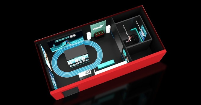 Gian hàng mô phỏng hộp giày của Puma. Ảnh: Puma