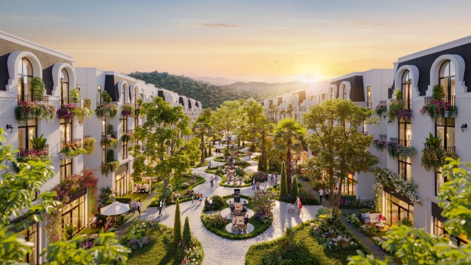 Công viên trung tâm rộng tới 1.500 m2 tại phân khu Phú Quý, Vlasta - Thủy Nguyên. Ảnh: Văn Phú