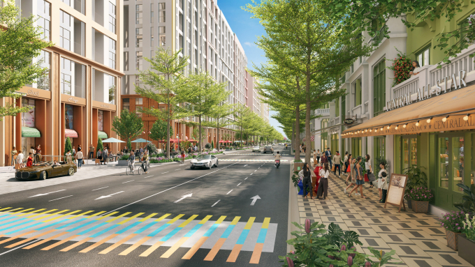 Kết nối giao thông nội - ngoại khu thuận tiện nhờ các tuyến đường rộng. Ảnh: Sun Property