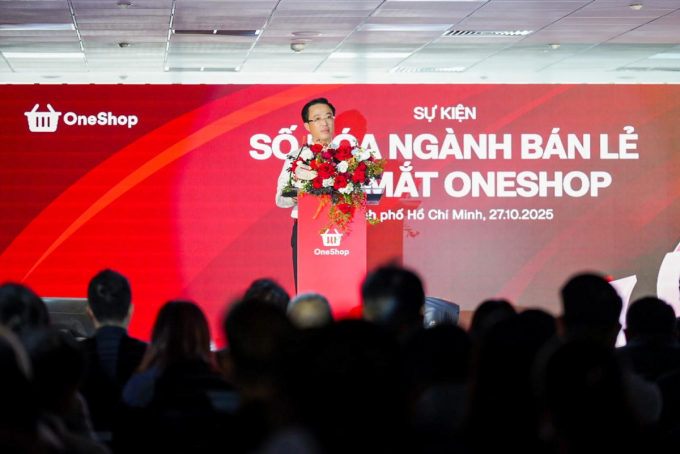 Ông Lê Huỳnh Minh Tú - Phó giám đốc Sở Công Thương TP HCM tại sự kiện ra mắt OneShop. Ảnh: One Mount Distribution