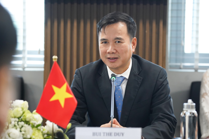 Thứ trưởng Khoa học và Công nghệ Bùi Thế Duy trong buổi tiếp Chủ tịch Quốc hội Hàn Quốc Woo Won Shik, sáng 21/11 tại Hà Nội. Ảnh: Lưu Quý