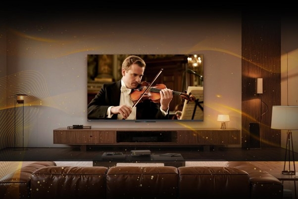 COOCAA ứng dụng công nghệ AI vào QD-Mini LED V75, cho phép người dùng tận hưởng hình ảnh sắc nét. Ảnh: Coocaa TV